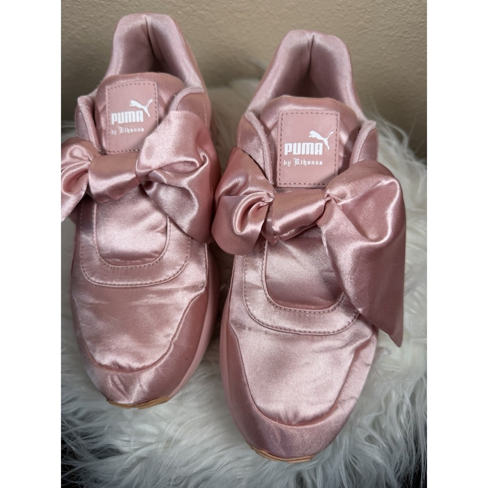 PUMA Fenty by Rihanna Pink Satin Bow Sneakers – Women's US 9.5 365054 01